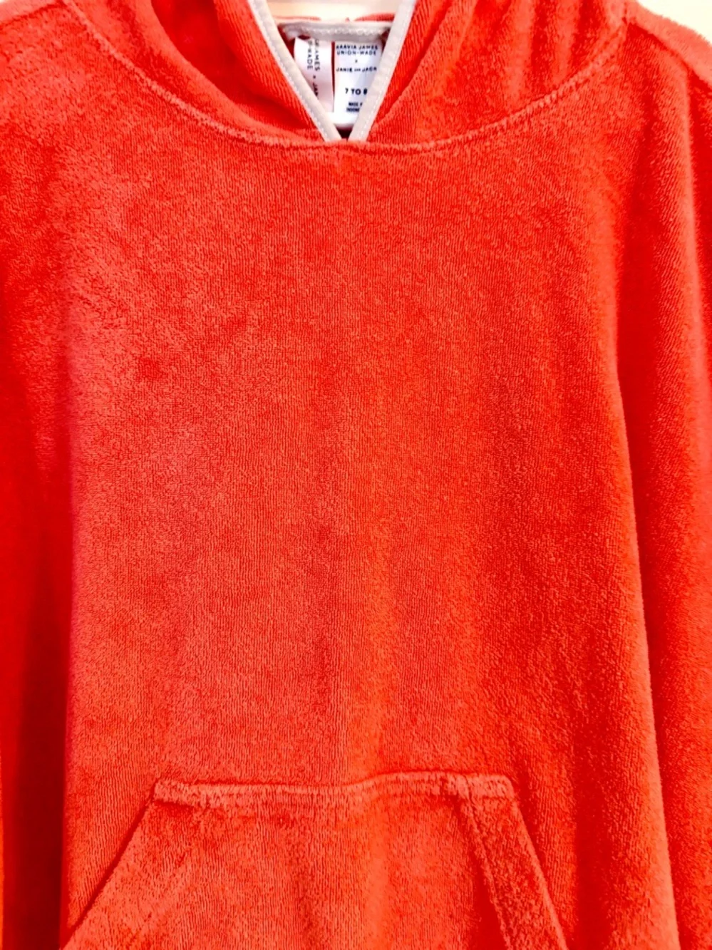 Janie and Jack Orange Hooded Kids Swim Coverup Poncho - Picture 3 of 6